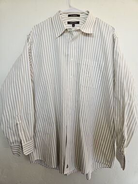 Nordstrom Men's Dress Shirt, Long Sleeve,  100% Organic Cotton, Size 34 17/12